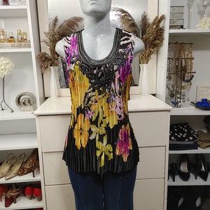 Milano Sleeveless Floral Top Size L